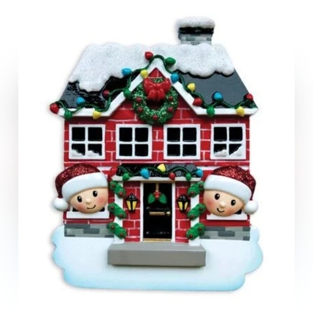 Festive Holiday House Decoration with Santa Accents